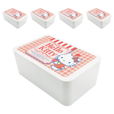 收納王妃 三麗鷗 濕紙巾盒, 凱蒂貓格紋, 5個