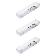 inomata 抽屜小物收納 0072 透明抽屜整理盒 附可移動隔板, 3個