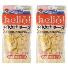 DoggyMan 多格漫 犬用Hello角切塊 零食, 起司, 110g, 2包