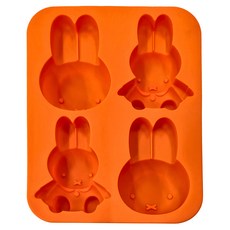 Skater 矽橡膠四格壓模, MIFFY 橘色, 1個