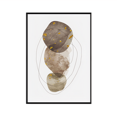 Boluo 菠蘿選畫所 幾何 棕拓印, 40 x 30cm, 黑色