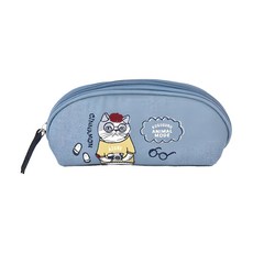 kUSUgURU JAPAN 日本眼鏡貓 ANIMAL MODE系列 雙面可用多功能收納眼鏡盒 筆袋, 藍色, 1個