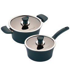 HAPPYCALL Eden系列 IH鍋具 2件組 單柄鍋18cm+雙柄鍋20cm, 虎尾蘭綠, 1組