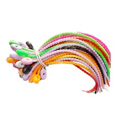 德利生活 多彩矽膠掛繩綁帶150mm 辦公室桌面整理收納好幫手, 50條