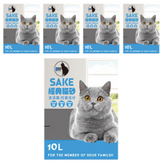 SAKE 粗球礦砂 含消臭/抗菌成分 10L, 原味, 6kg, 5包