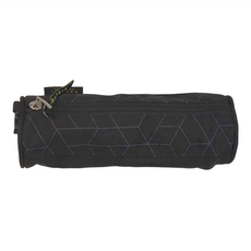 beatrix NEW YORK 美式休閒兒童防潑水圓桶文具筆袋, 20 x 20 x 6.4公分, 幾何黑, 1個