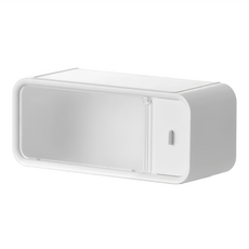 懶角落 洗臉巾收納盒 ABS+TPR材質 29.5x12.2x12.8cm, 白色, 1個