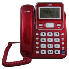 SAMPO 聲寶 大螢幕來電顯示有線電話 紅色, HT-W901L