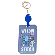 StitcH 史迪奇伸縮滑蓋證件套BF003J-2，可愛卡通伸縮證件夾，學生上班族必備, 11 x 7cm, 史迪奇醜丫頭