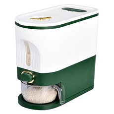 OUTSY 按壓式驅蟲防潮糧食收納桶/儲米桶, 大口徑設計, 一鍵按壓取糧, 透明桶身, 指針紀錄時間, 6L儲糧桶, 附贈1000ml接糧杯, 2kg, 1個