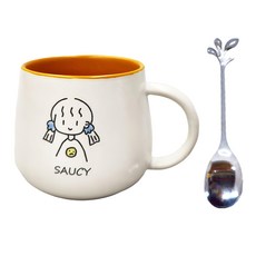 LifeHouse 陶瓷馬克杯 情侶杯 附勺匙, 白色, 1個