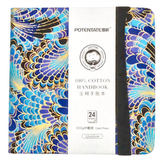 POTENTATE 遵爵 全棉手帳本 24張 300g中粗紋 12x12cm, 禪風, 1本