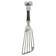 KitchenCraft Pro好握斜角濾油鍋鏟 301不鏽鋼PP塑料材質, 銀色, 1支