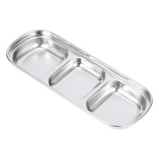 A-OK 3格韓式小菜盤 分隔設計 多功能用途 提升餐桌美感, 1個, SUS304