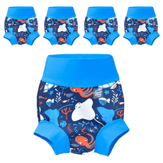 Splash About 3D游泳尿布褲 海底大冒險, Neoprene潛水專用面料, UPF50+防曬, L(40~47cm), 5件
