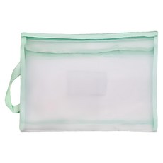 DAIHO 本色 A4雙層分類收納袋，每組12個，尼龍網，金色拉鍊, 25 x 34cm, OGL3249