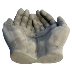 手掌心水泥盆 手作水泥盆栽 辦公室擺設水泥花盆 圓柱型 方形 多肉 觀葉 小品 植栽 最低價, 水泥灰, 15 x 14 x 5cm, 1個