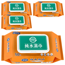 安安 純水濕巾加蓋, 1入, 4包