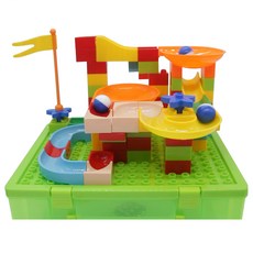 OhBabyLaugh 大顆粒積木 80顆粒基礎軌道, 附手提收納盒, 1組