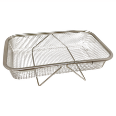 FaSoLa 多功能可伸縮式不鏽鋼瀝水架 瀝水籃 - 大號, 銀色, 1個, 1