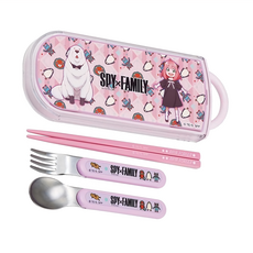 Skater 抗菌三合一餐具4件組, 筷子16.5cm + 湯匙13cm + 叉子13cm + 外盒19.8 x 7.6 x 1.7cm, SPY×FAMILY, 1組