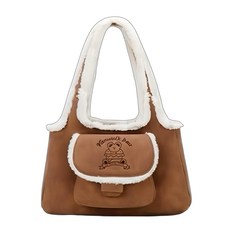 Vanwalk 出走 原創高級感毛絨手套包 V2692, 楓糖奶栗棕