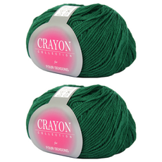 SILBARAM TEXTILE Crayon系列 毛線 12 綠色 50%棉 40%丙烯酸 10%人造絲 淨重45克, 2捆