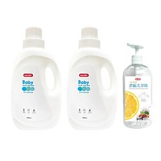 Doricare 朵樂比 嬰兒中性茶樹濃縮洗衣精+洗潔精組 洗衣精1L*2瓶+洗潔精1L*1瓶, 1000ml, 1組