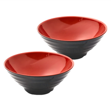 生活King 斜紋小碗公 麵碗 美耐皿碗 2個1組 耐熱-20°C~+95°C, 雙色, 1組