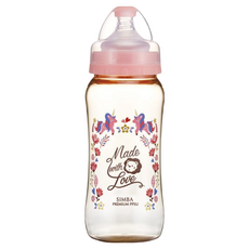 Simba 小獅王辛巴 桃樂絲 PPSU寬口葫蘆大奶瓶, 蜜粉色, 360ml, 1瓶