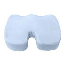 AngelAid 天使愛 脊椎防護3D記憶坐墊 毛絨布 高回彈泡棉, 藍色