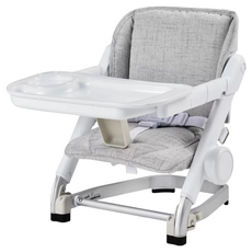 Unilove FeedMe 攜帶式寶寶餐椅 適用6個月以上~3歲 最大承重15公斤 食品級PP材質可拆餐盤 可入洗衣機, 單寧灰