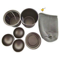 TEMPEST 純鈦泡茶器, 一壺3杯套裝, 375ml, 1組