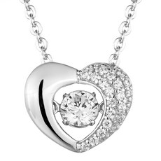 Crossfor 日本進口主鑽項鍊 Dancing Stone系列 純銀懸浮閃動項鍊 B5款