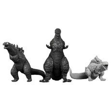 BANDAI 哥吉拉 MOVIE MONSTER系列軟膠 正宗哥吉拉 ORTHO 3型態組, 1套