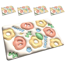 水晶絨仿3D地墊 清新小花款式 防滑穩固, 美好花圃, 39 x 59.5cm, 5個