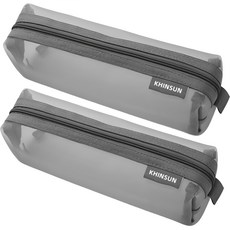 HEYJOY 簡約網狀鉛筆盒 灰色 2入組, 2個