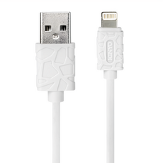 Kinyo 蘋果水立方齒紋極速 USB-A05, 1.2m, 白色, 1條