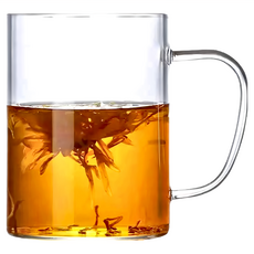 耐熱玻璃把手馬克杯 450ml, 單色, 1個