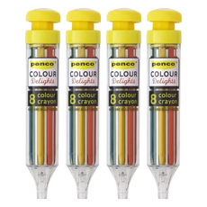 HIGHTIDE penco 8色轉盤式自動色鉛筆, 黃色, 4支