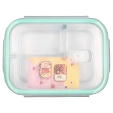 玻璃保鮮盒 長方形三格 1040ML, 1個, 1個