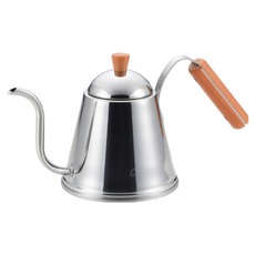 YOSHIKAWA 吉川_cafe time_日本18-8不銹鋼ih木柄細口壺&手沖壺 日本製, 1個, 壺1個, 1L
