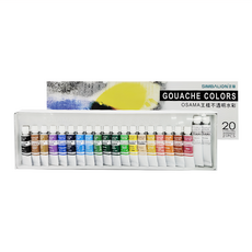 SIMBALION 雄獅 王樣不透明水彩, 20色, 109ml