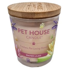 PET HOUSE 室內除臭寵物香氛蠟燭，睡蓮，清新寵物居家環境, 255g, 1個
