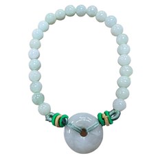 緬甸玉 平安扣 造型手珠 7mm