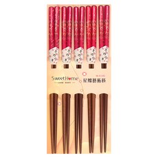 Sweet Home 星燦藝術筷 5雙套裝, 紅色, 5雙筷子, 1組