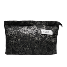 大容量高級感化妝包 SN0347, 24.7 x 17.5cm, 海棠黑, 1個