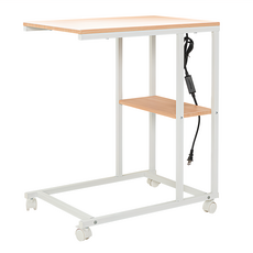 dayneeds 日需百備 愛麗絲懶人床邊桌 插座款 邊桌 床邊桌 懶人桌 移動桌, 原木色