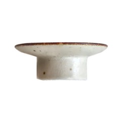 日本 美濃燒 Tokiwa 高台豆皿, 陶瓷小碟子 S-約8xH3cm, 象牙白色, 1個