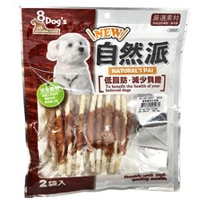 8 Dog's 自然派香烤捲 2袋入, 雞肉+牛皮, 140g, 1包, 1袋